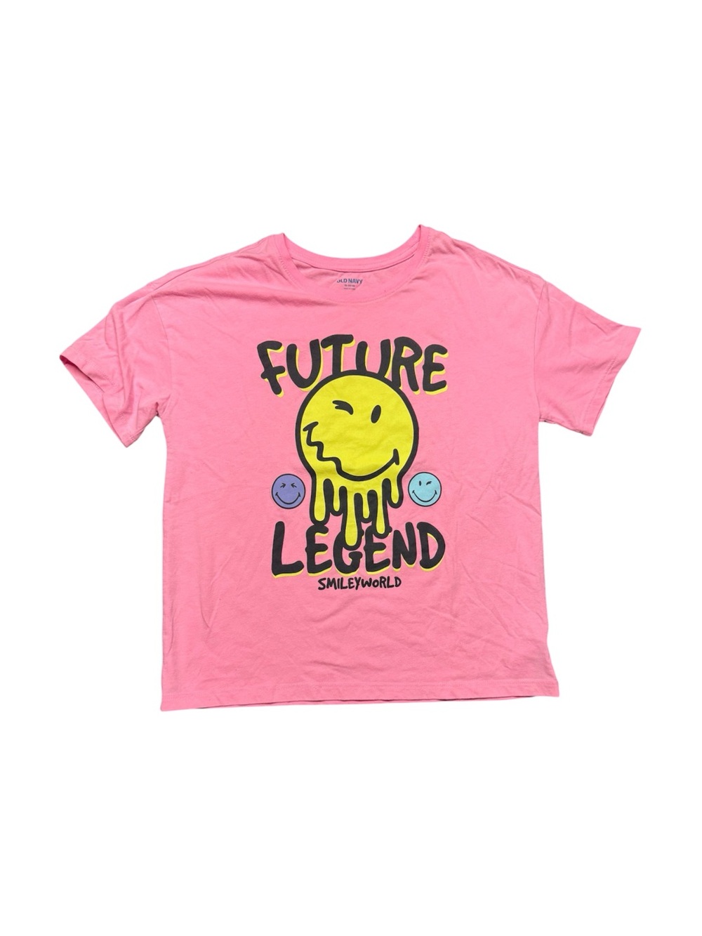 Old Navy Girls XL 14-16 Pink SmileyWorld Future Legend Graphic T-Shirt